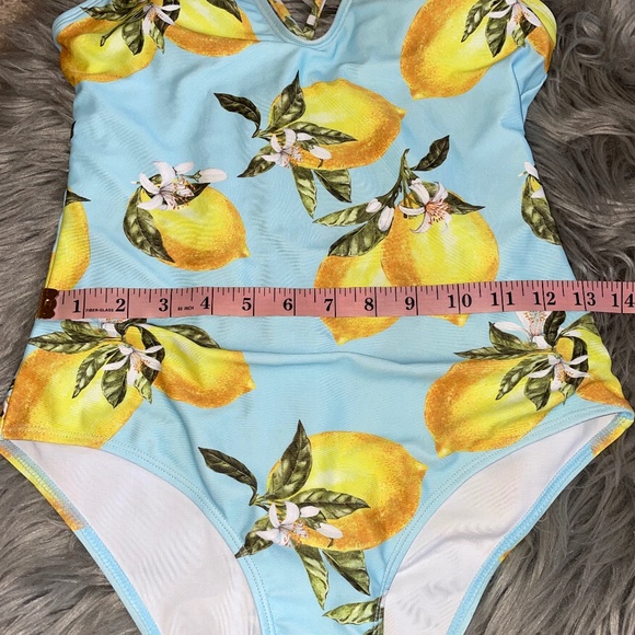NWOT Brazilian Bikini Store High Cut Lemons One Piece Swimsuit Size Medium - Picture 3 of 6